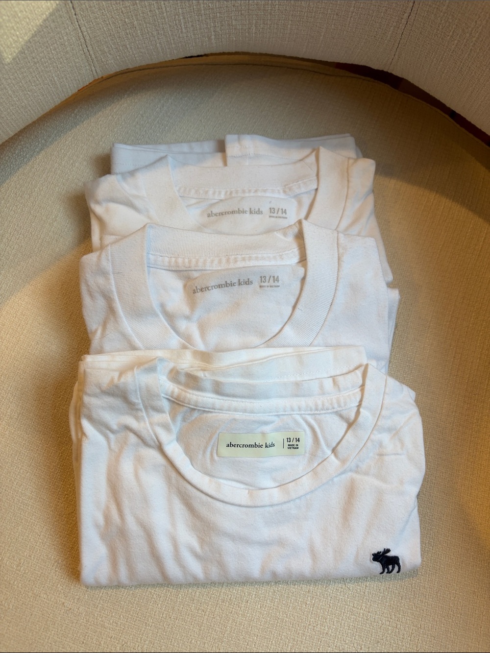 Abercrombie Kids White Crewneck T-Shirts Set